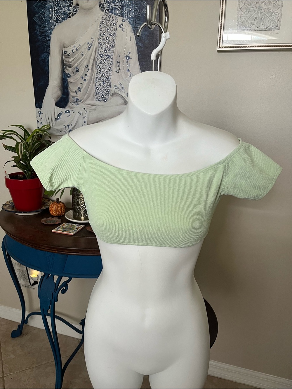 NWT Zara textured bikini Crop top - S